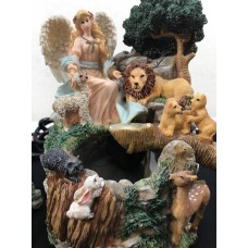 indoor water fountain musical "Amazing Grace" Angel and animals   173465997234
